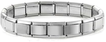 Bungsa Armband Italian-Style mit 18 Verbindungsgliedern aus Edelstahl Unisex (Silber)