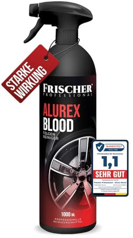 FRISCHER PROFESSIONAL Felgenreiniger 1000 ml | Alufelgen Reiniger zur effizienten Auto Felgenpflege für Leichtmetall- & Stahlfelgen, entfernt schnell und einfach Bremsstaub und Straßenschmutz