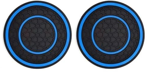 Car Cup Holder Coaster, 2.75 Inch Anti-Slip Shockproof Plastic Insulation Cup Mats Car Coasters Cup Holder Insert Universal Car Accessories Interior for Most Cars, SUV, Truck (Blue,2)