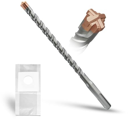 METOTY SDS Plus bohrer 10mm×160mm，mit 4 Hartmetallschneiden,Kopf mit Beschichtung,Steinbohrer,Hammerbohrer,Betonbohrer,Für Stein,Beton,Naturstein,Ziegelmauer