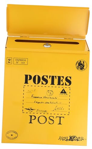 Operitacx Per Cenere Ribaltabile Postale Da Parete Gialla Contenitore Per Donazioni Con Serratura