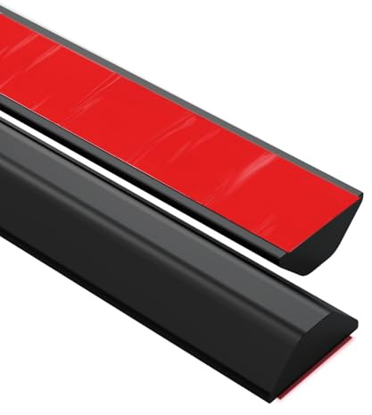 Mxziogr Barriera doccia silicone, Barriera acqua, soglia per doccia, Supporto Adesivo in Un Unico Pezzo, Tenere l'acqua all'interno della soglia per evitare fuoriuscite (Nero, 185CM)
