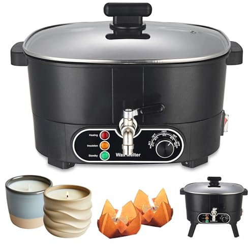 Aisny 6L Wachsschmelzer, Wachskocher für Kerzen Wachsschmelztopf mit Ausgießer und Temperaturregler 750W 220V Kerzenwachs Schmelztopf Waxing Maschine für Individuelle Kerzenherstellung