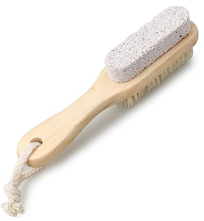 HAMPPLIES Cepillo de Madera con Púmice para Exfoliar y Limpiar Pies, Adecuado para Talones Agrietados