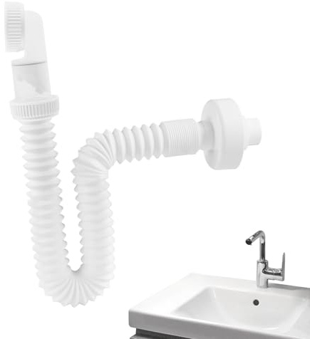 Sionhiuo Bagno tubo di scarico, sifone regolabile per, sifone di scarico flessibile per cucina giardino doccia lavanderia