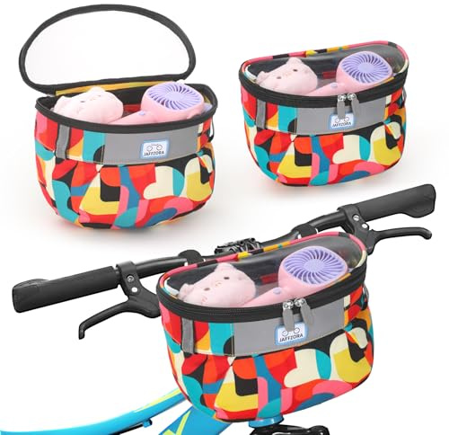 Kids Bicycle Basket, Front Frame Handlebar Bag for Toddler Scooter Tricycle Bike, Fabric Bicycle Basket for Boys & Girls