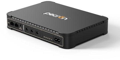 Pecron D77 DC UPS Batería de respaldo, 76.96Wh UPS pequeño para router WiFi/módem/cámara de seguridad/teléfono, fuente de alimentación ininterrumpida con puerto PoE, 5V/9V/12V DC5521 puerto, 5V USB-A