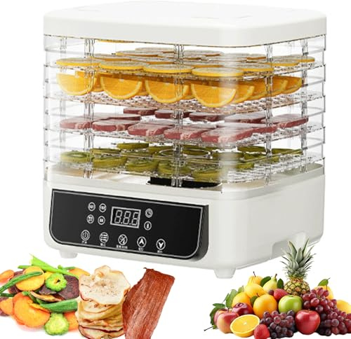 5 Tier Food Dehydrator - Food Dryer Machine with 72H Timer, 35-70℃ Adjustable Temperature, LED Display, BPA-Free Trays for Drying Fruits, Pet Treats, Vegetables, and Meat