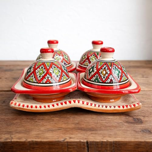 Generico Apéritif carré avec Mini Tajine en céramique terre cuite - Artisanat marocain 2901261217