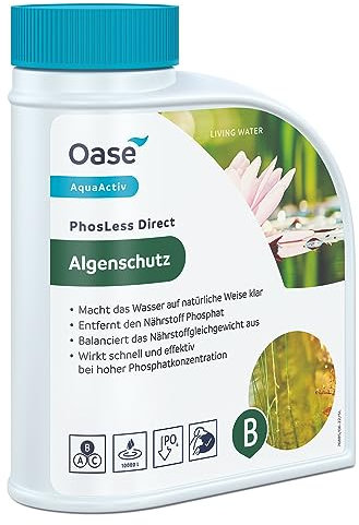 OASE 43148 AquaActiv PhosLess Direct 650 g - bei erhöhten Phosphatwerten, bindet Schwefelwasserstoffe, Phosphatbinder vermindert Algenwachstum, Silber