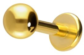 PIERCINGLINE Titan Labret Stecker | KUGEL | Piercing Ohr Lippe Nase | Farb & Größenauswahl