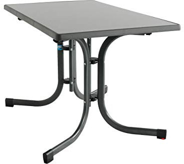 MFG Boulevard-Klapptisch 110x70 cm | Gartentisch | Wetterfest | Platzsparend klappbar | mit Niveauausgleich | anthrazit/Schiefer