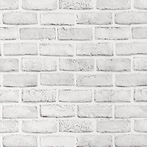 Ohmywor Brick Wallpaper Self Adhesive White 45x600CM