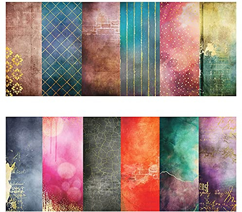 24 Sheets Single-Sided Scrapbook Paper Pad,Cuttable Foldable Pattern Scrapbook Papers Exquisite Vintage Writing Scrapbooking Cardstock Paper Pad for Photo Frame Decor Gift Decoration(15cm)