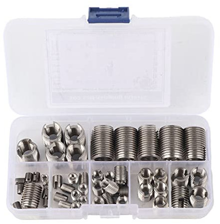 Lot de 50 Inserts Filetés Autotaraudeurs en Acier Inoxydable avec Boîte en Plastique