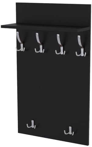 AKKE Garderobenpaneel Wandgarderobe Mit Ablage Wandpaneel Garderobe PVC Maxi Ahorn 100cm x 60 cm