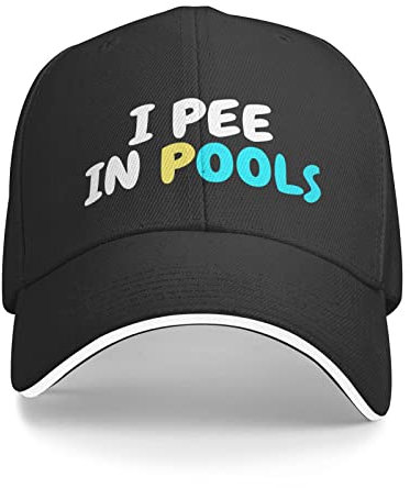 FJAUOQ I Pee in Pools Hat Herren Baseball Cap mit Design Hüte, Schwarz , One size