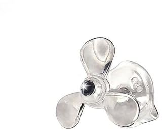 forme di Lucchetta - Herren Einzel Ohrring mit Schwarzer Diamant aus Echtsilber - Nautisches Boot Helix Form, 925 Sterling Silber Ohrringe, Schmuck für Ihn