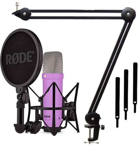Rode NT1 Signature Purple Studio-Mikrofon Lila + keepdrum MS138 Gelenkarm-Stativ Schwarz
