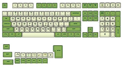 HOOLRZI 125-Key PBT Keycaps DYE-SUB XDA Profile Matcha Green English Keycap Set For Mechanical Keyboard