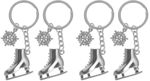 Holibanna 4stücke Teiliges Eislaufschuhe Schlüsselanhänger Aus Metall Winterliche Dekoration Für Taschen Rucksäcke Und Schlüssel Stilvoller Snowflake Für Einzigartige Akzente