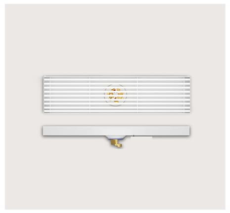 WRJAHCG Siphon Ablaufrinne Mit Ventilkern E Haarsieb,Rechteck Bodenablauf Mit Gitter Panel,Duschrinne Aus Edelstahl,Center Drainage,8 * 40cm