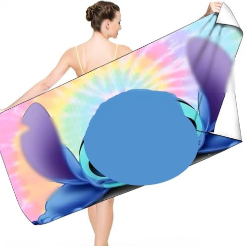 Philoctes Strandtuch Mikrofaser, 75 × 150cm Mikrofaser Handtuch, Strandtuch Blau, Badelaken Handtuch Sandfrei für Damen Herren Reise Kinder