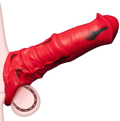 Extensor de manga de pene con anillo de gallo, realista circunferencia potenciador para hombres, manga de pene de silicona para el sexo, manga de estimulación del punto G, manga extensor masculina