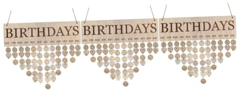 PRETYZOOM 3St Wandkalender für valentinstag valentinsgeschenk muttertqgsgeschenk Tee-Adventskalender 2022 Geburtstagskalender für Freunde Kalender aus Holz Holzblockkalender Bambus
