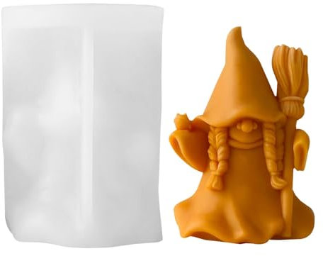 Gnome Candle Mold, Gnome Epoxy Resin Casting Molds, Craft Supplies, Plaster Ornament, Resin Crafts Moulds, Sculpture Mold for Home Decor, Garden Statues