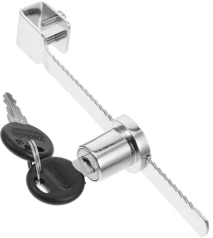 jojofuny Serrure de Vitrine en Verre à Cliquet Zinc Alliage Verrou de Porte Coulissante Sécurisé Protection Anti-vol Congélateur Usage Professionnel en Magasin
