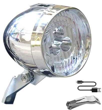 Retro Biks Headlight - Bikes Head Light With 3 Led Bulbs - Rechargeable Bikes Lights For Riding At Night, Retro Classic Bikes Headlight For Night Trips