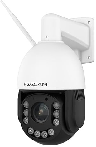 Foscam SD4H Outdoor Security Camera, QHD, WiFi PTZ, 18x Optical Zoom, 2-Way Audio, AI Detection (White)
