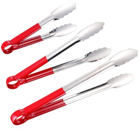 CIYODO 3piezas Pinzas Para Pan De Acero Inoxidable Mango De Silicona Unidades Pinzas Para Servir Alimentos Para Pasteles Herramienta De Cocina Para Hornear