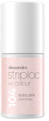 alessandro Striplac UV-Nagellack Baby Pink Shimmer - Deckend & Kratzfest bis zu 15 Tage - Leichtes Auftragen - Schonende Abziehtechnologie - Vegan - Nude, 6,5ml