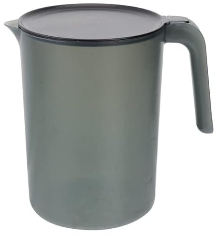 Tazze Colazione Grande Bollitore per bevande in plastica Brocca per acqua calda calda Brocca per succo con manico Vaso per succo di latte di soia Vaso per fiori Teiera Tazza per (Black, One Size)