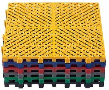 WJYWX Suelo Modular De Plástico con Ventilación para Garaje, Baldosas De PVC para Suelo De Garaje, Alfombrillas De Plástico para Lavado De Coches/exposición De Coches/Taller(Yellow,16pcs)