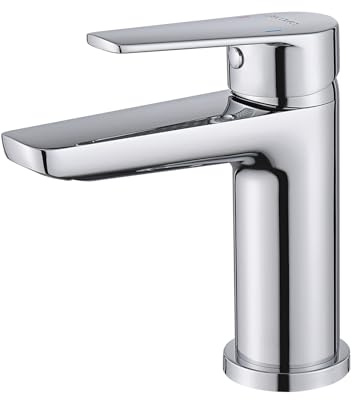 Decaura Klein Wasserhahn Bad Einhebel badarmatur Messing Waschtischarmatur Bad Mischbatterie mit Auslaufhöhe 94 mm, Waschbeckenarmatur Einhebelmischer für Gäste WC kleines waschbecken, chrom