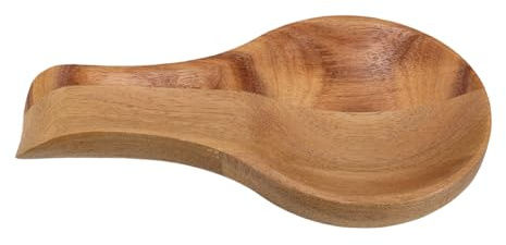 Toyvian Support Ustensiles la Cuisine Bois d'Acacia Repose-Cuillère Multifonction pour Spatule Louche Fourchette Plateau Décoratif pour Comptoir et Table 17X9X2Cm Compact et Pratique