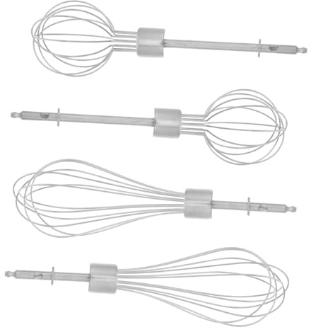 LALADEFIEE Repuesto para Batidora 4 Batidores de Repuesto para Batidora de Mano de Acero Inoxidable 304, Aptos Lavavajillas, para Cocinar y Crema | Batidora Eléctrica de Mano, Acabado Plata, Aptos para Cocinar y Preparar Crema