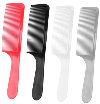 EPIGEIST Peigne à Dents Fines pour Hommes 4pcs en Plastique Robuste, Peigne de Coiffage Incurvé pour Soins Capillaires Quotidiens et Salons de Coiffure