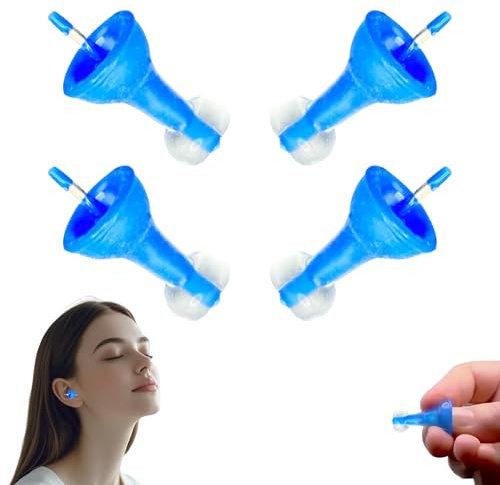 4PCS Silikon Aufblasbare Ohrstöpsel Wasserdichtes Ohrenstöpsel Geräuschreduzierende Gehörschutz Wiederverwendbar für Schlafen, Schwimmen, Reisen