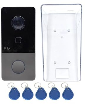 WAFOHSR Videocitofono IP65 POE Con Telecamera Wireless WIFI 2MP, Citofono IP For Villa, Stazione Esterna, Campanello Audio Bidirezionale(KV6113-Cover-Fobs)