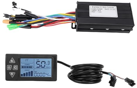 BuyWeek Kit de Contrôleur de Moteur sans Balais pour Vélo Électrique, 36V 48V 500W 750W 26A 3 Modes Contrôleur à Onde Sinusoïdale avec Écran d'Affichage LCD S861 pour Trotinette Électrique