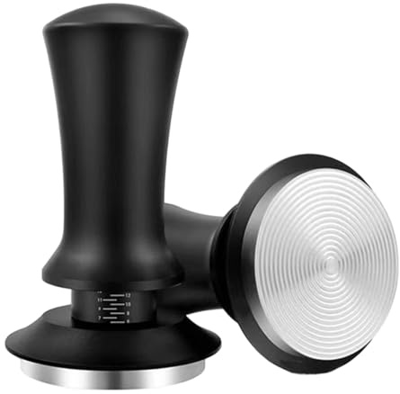 TWSOUL Pressino per Caffè 58mm/51mm, Regolatore di Pressione 30lbs, Pressino con Base Ondulata, Pressino a Molla in Acciaio Inox 304 per Macchine da Caffè con Filtro, Accessorio per Barista per Amanti