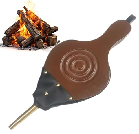 Kustimantu Fuelle para Chimenea, Herramienta Manual de Calefacción de leña, Soplador de aire para Barbacoa, para uso al aire libre Chimenea estufa de leña Parrillas Camping Picnic Barbacoa