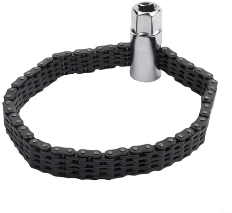 Besttoolifes Chiave a catena resistente per filtro dell'olio con adattatore da 1/2 pollici, strumento regolabile a 44/52 nodi, per la rimozione del filtro del motore dell'auto e la manutenzione del
