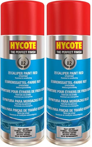 Hycote Fast Drying Aerosol Caliper Spray Paint, Red, 400 ml (Pack of 2)