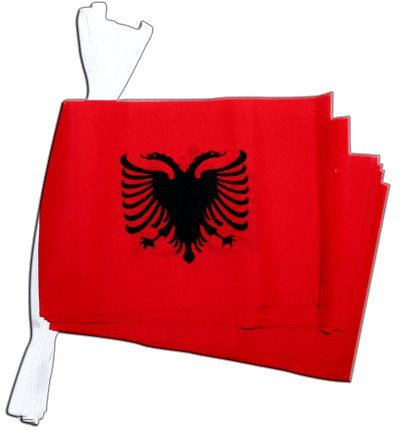 Flaggenfritze® Fahnenkette Albanien, Länge 5,9 m