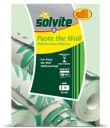Solvite Paste the Wall, Wallcoverings Adhesive, Ready to Use in Under 2 Minutes, Hangs up to 10 Rolls, 474g